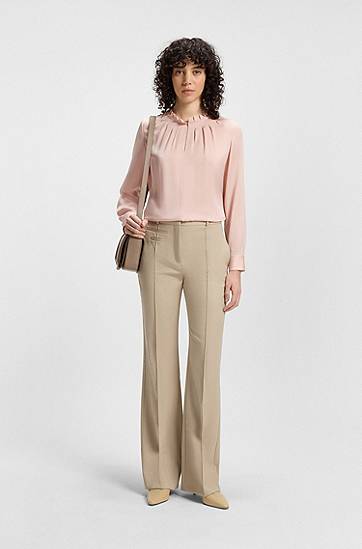 Skjorta BOSS Stretch Silk Regular Fit Blouse Rosa | 50548224, 1