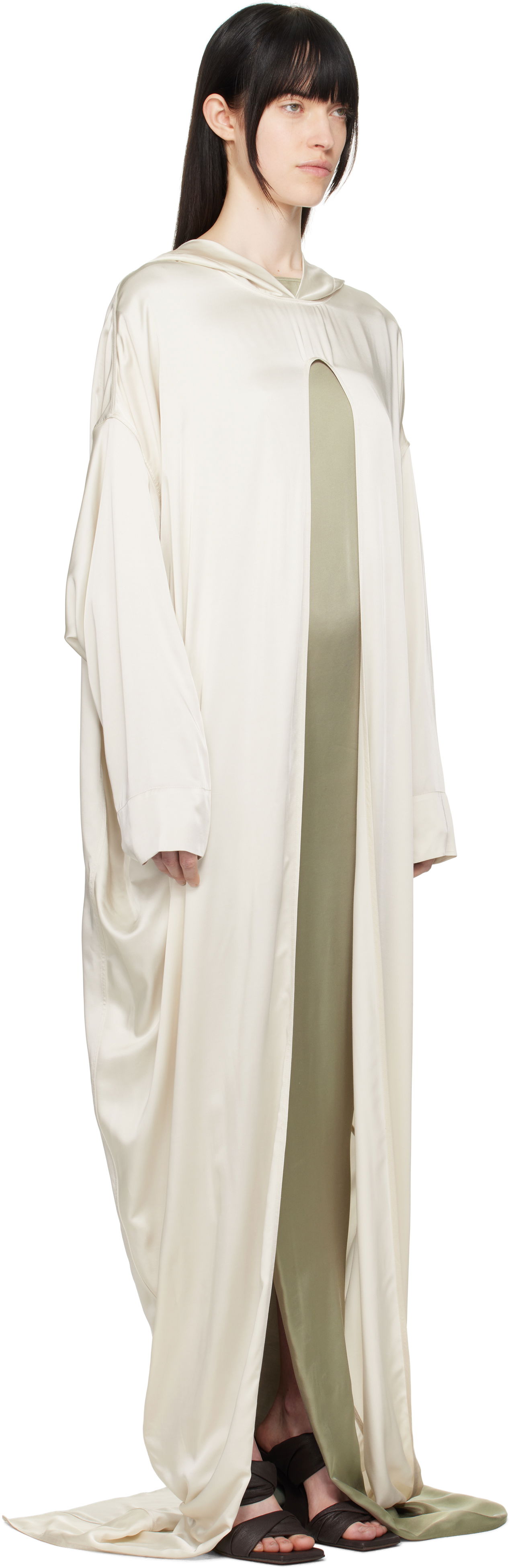 Klä Rick Owens Rick Owens Hollywood Peter Cloak Maxi Dress Beige | RP01E7901 SCH, 1