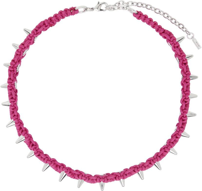 Halsband We11done We11done Handmade Studded Noeud Choker Rosa | WD-AJ0-25-600-U-PK