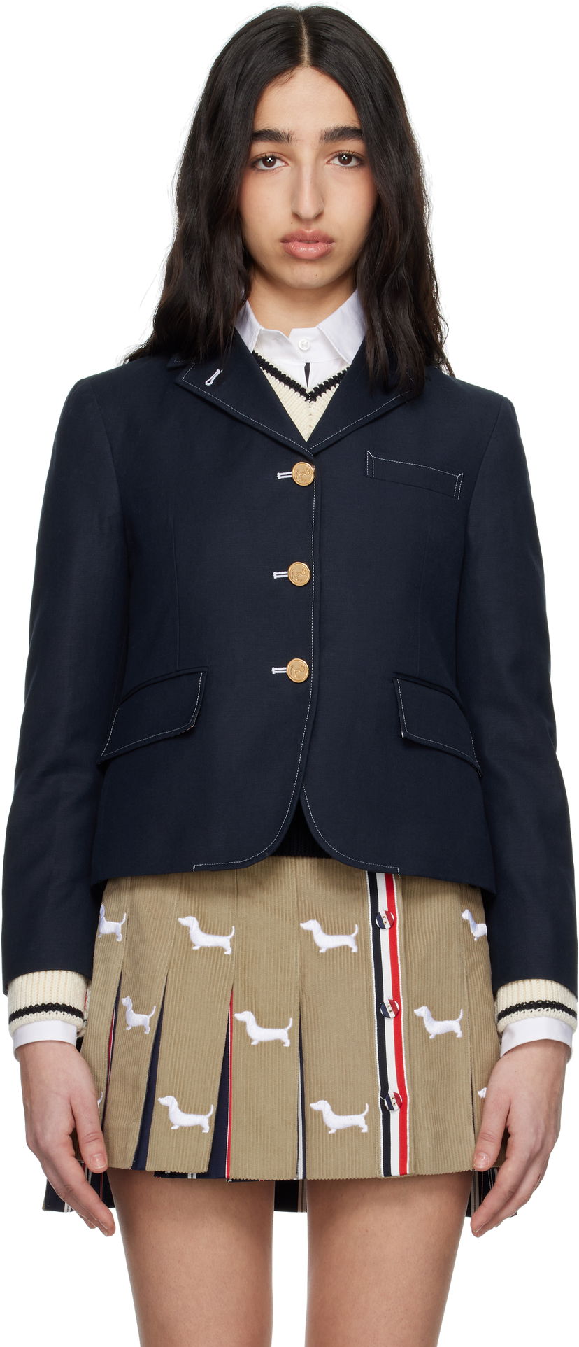 Jacka Thom Browne Thom Browne High Break Sportcoat Blazer Mörkblå | FBC929H-F0829