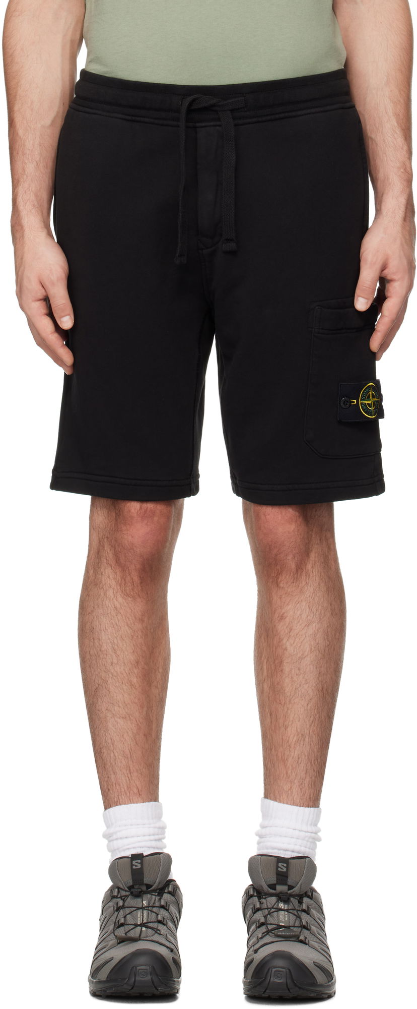 Shorts Stone Island Stone Island Organic Cotton Fleece Shorts Svart | K1S156200012S0051