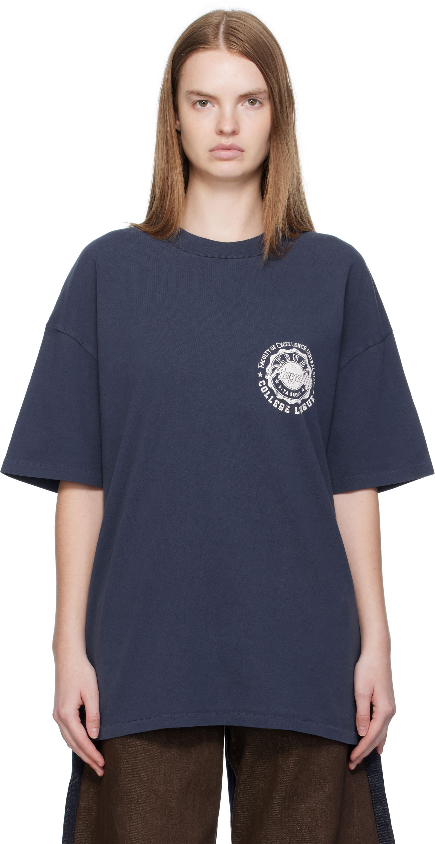 T-shirt Ksubi Ksubi Stacks Boyfriend T-Shirt Mörkblå | WFA25TE017, 0