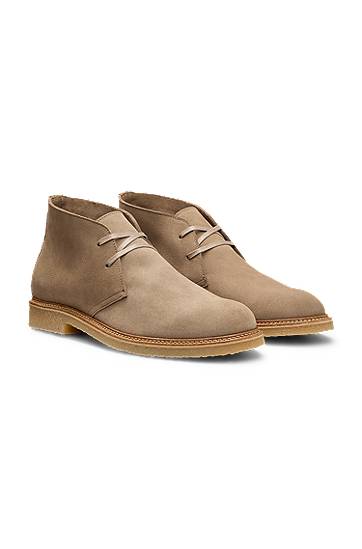 Kläder BOSS Suede Desert Boots Beige | 50548077