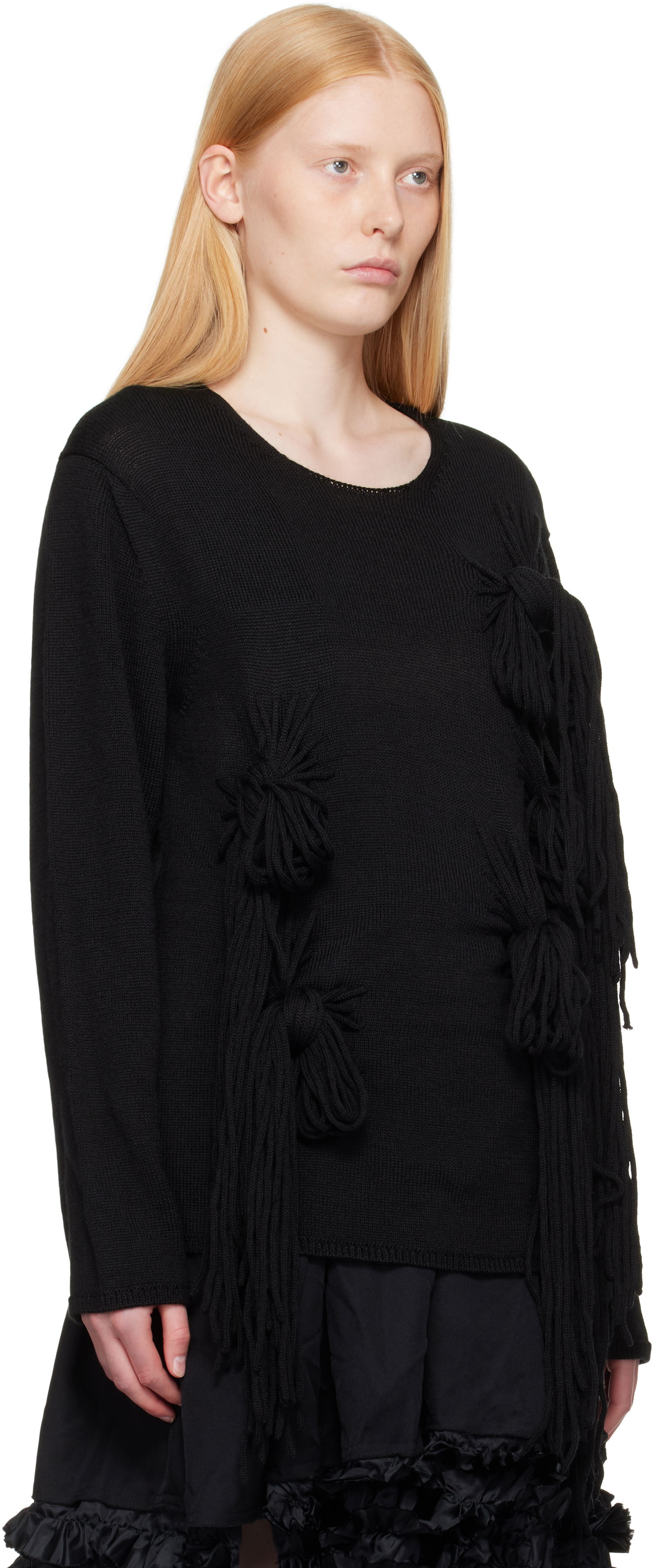 Sweater Comme des Garçons Homme Plus Acrylic Wool Jersey Knot Sweater Svart | PO-N001-051, 1