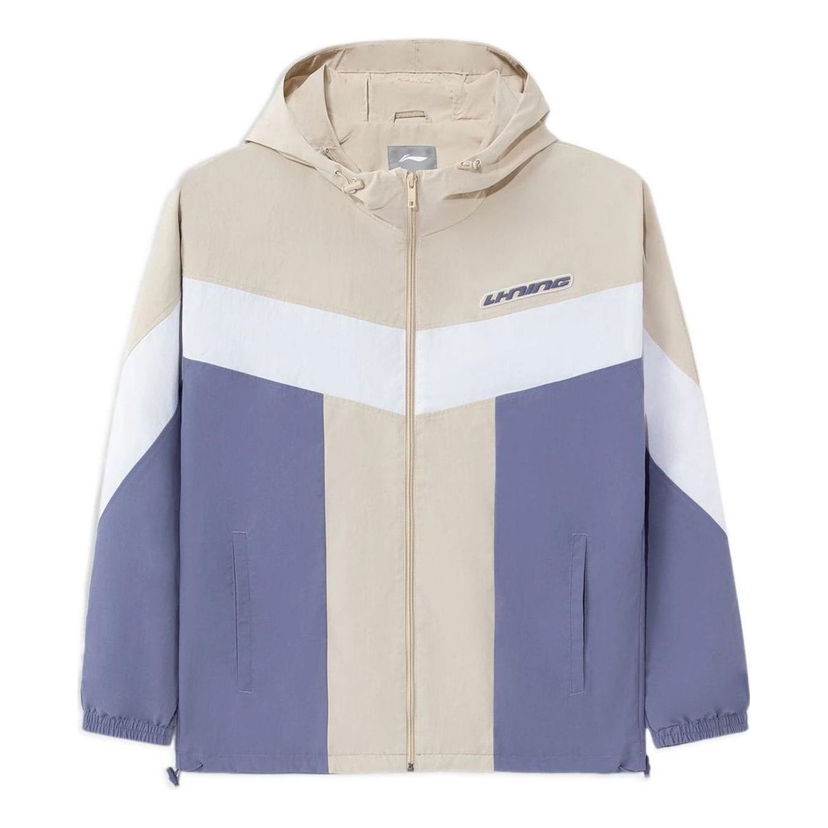 Vindjacka Li-Ning Sports Living Series Colorblock Hooded Jacket Beige | AFDS033-3