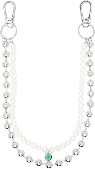 Nyckelringar VEERT The Ball Pearl Chain With Green Stone Grön | KEYCH2, 2