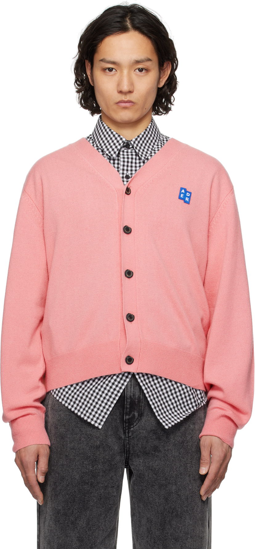 Sweater ADER ERROR ADER error TRS Tag 01 Cropped Cardigan Rosa | BO42FYKT0701PK