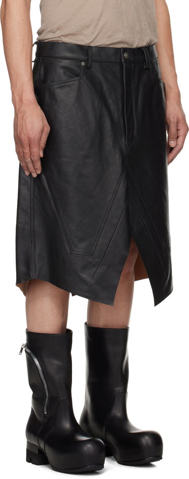 Kjol Rick Owens Rick Owens Hollywood Leather Skirt Svart | RU01E5345 LTP, 1