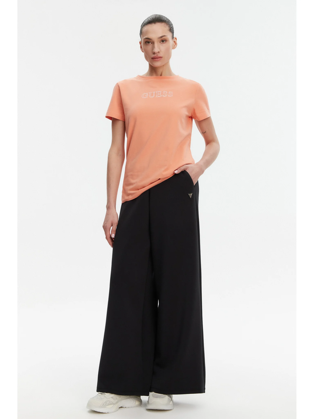 T-shirt GUESS Guess Briana Short Sleeve T-Shirt Orange | V3BI11J1314-G6K7, 1