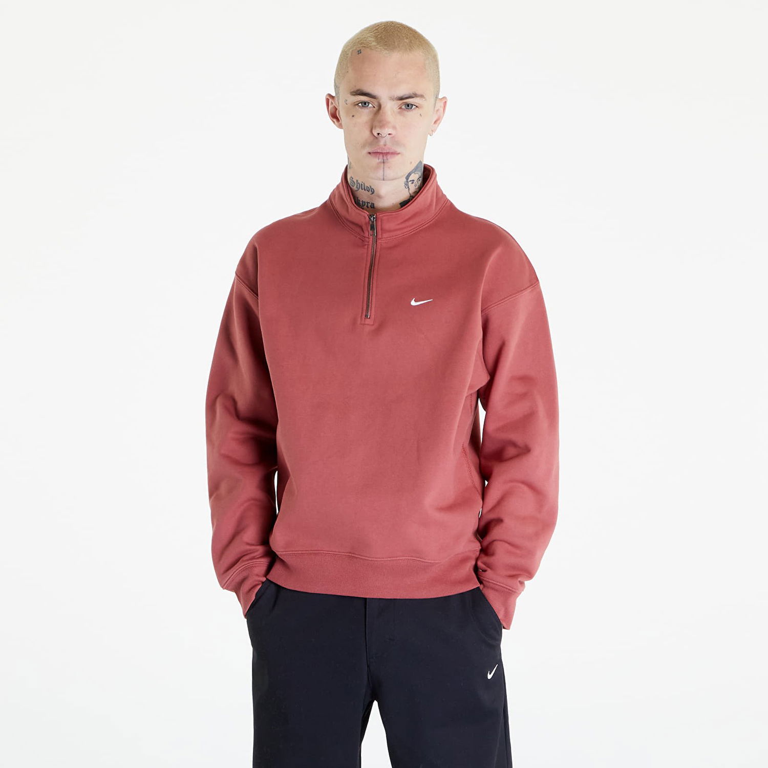Sweatshirt Nike Solo Swoosh 1/4-Zip Top Röd | DQ5209-691, 0