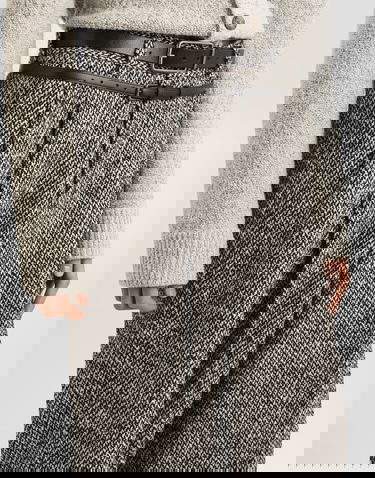 Byxor Dolce & Gabbana Dolce & Gabbana Wool Blend Dotted Cuffed Trousers Beige | GP16OTFMZAJS8030, 3
