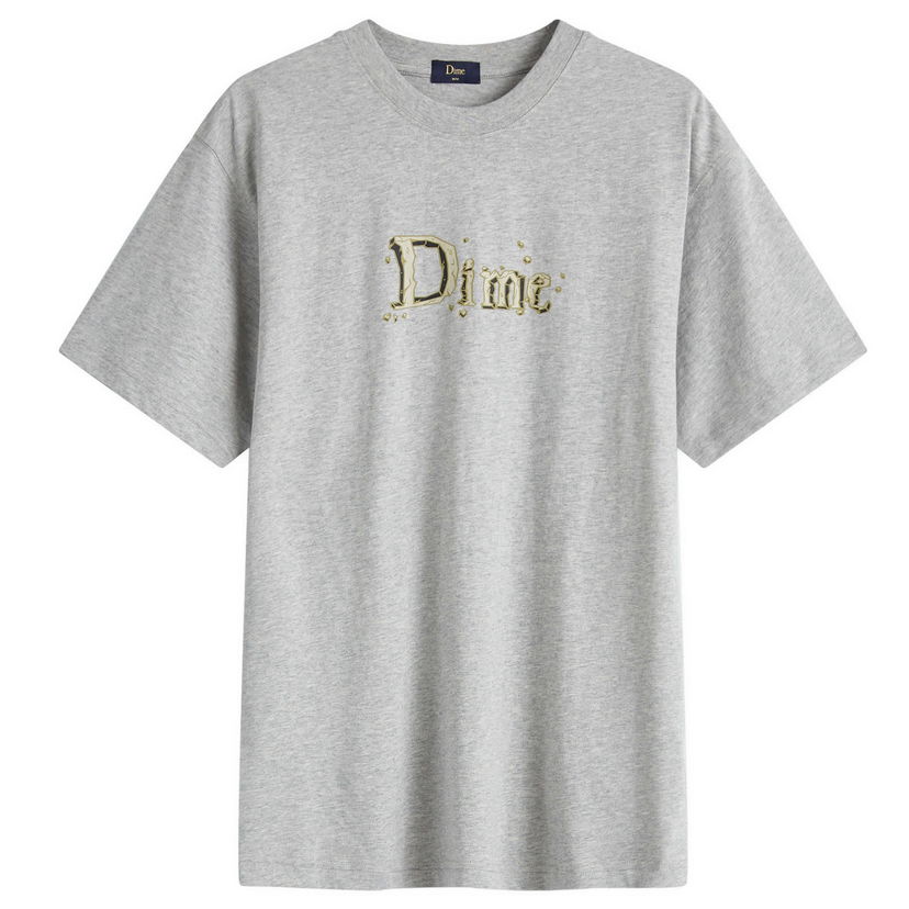 T-shirt Dime Heather Classic Stone Logo T-Shirt Grå | DIMEHO2455GRY