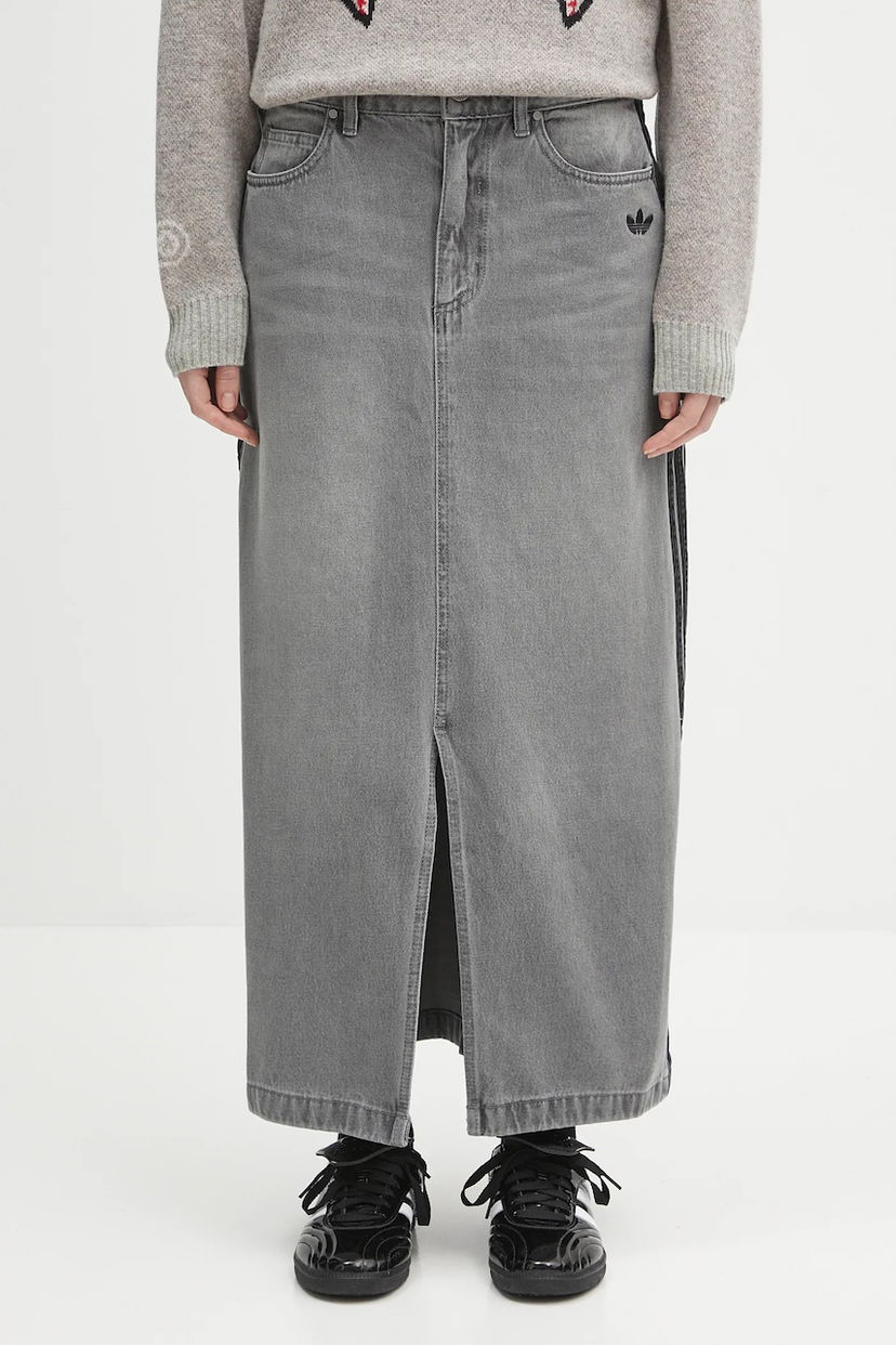 Kjol adidas Originals adidas Originals Denim Maxi Skirt Grå | JW2659
