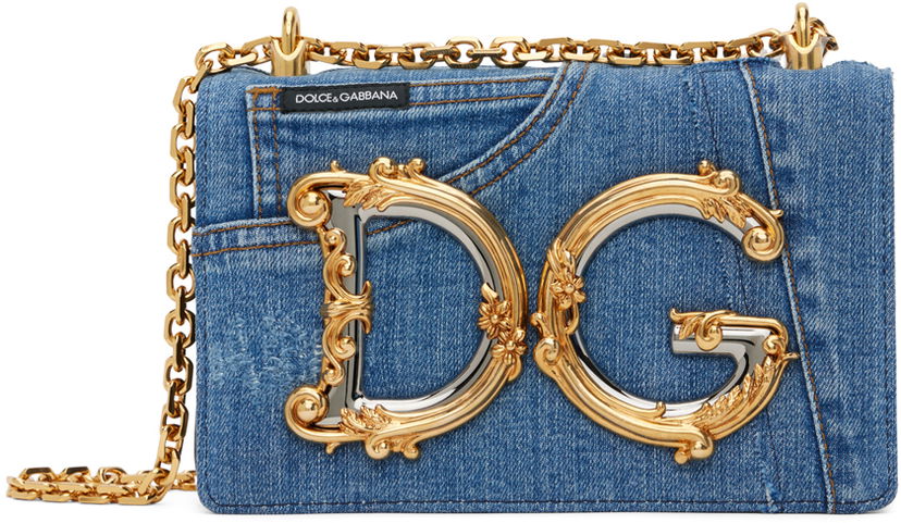 Handväska Dolce & Gabbana Blue Patchwork Denim Bag Blå | BB6498 AO621