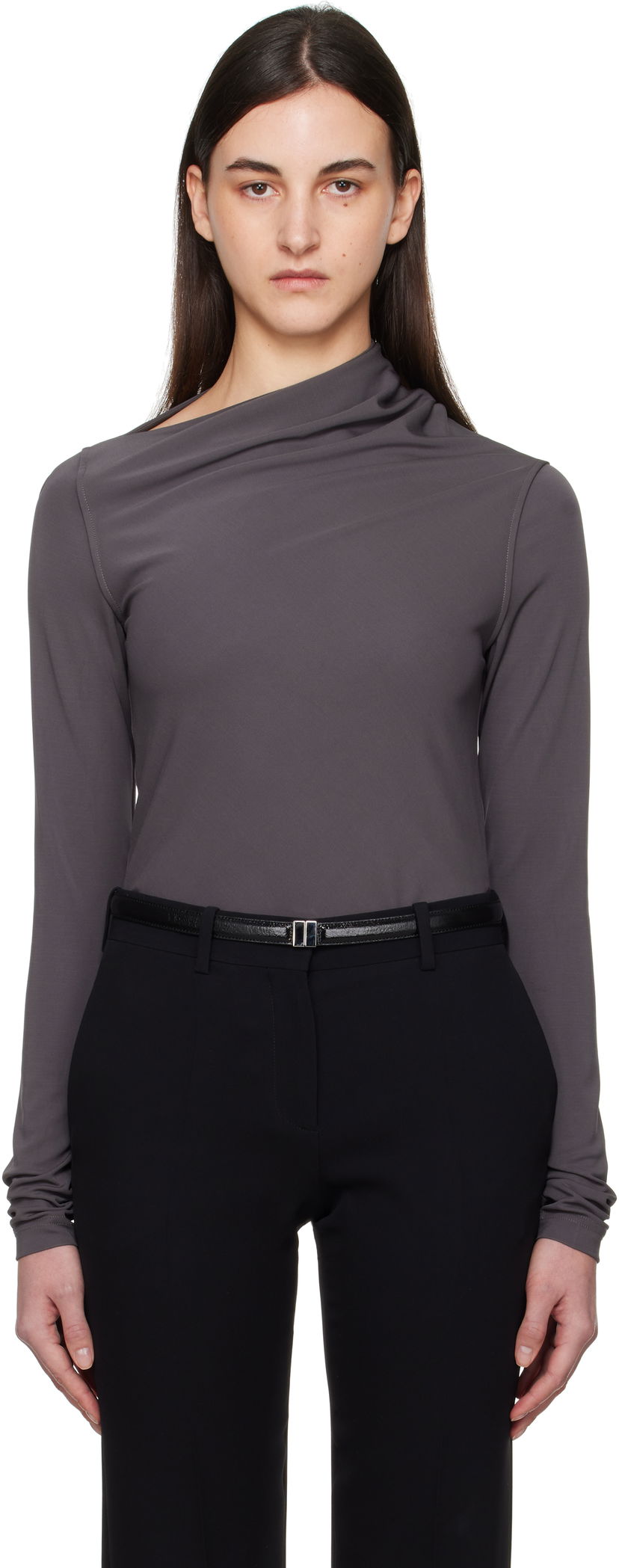 T-shirt TOTEME TOTEME Draped Jersey T-Shirt Grå | 251-WRT4462-FB0162