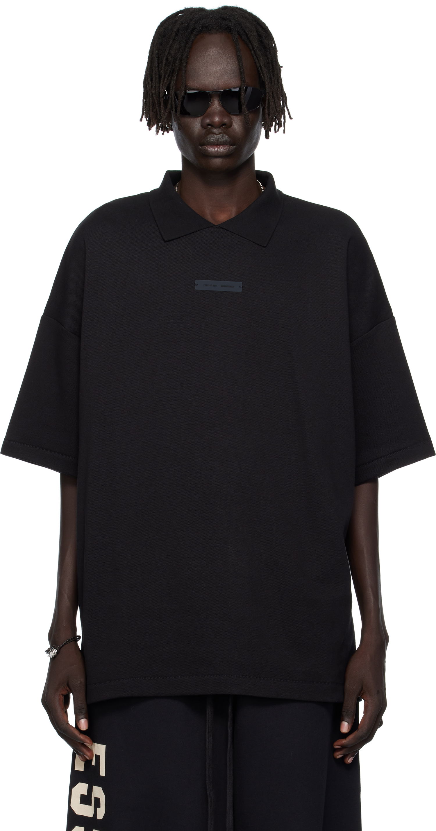 Polotröja Fear of God ESSENTIALS 90s Fit Piqué Polo Svart | 125SP254400F, 0