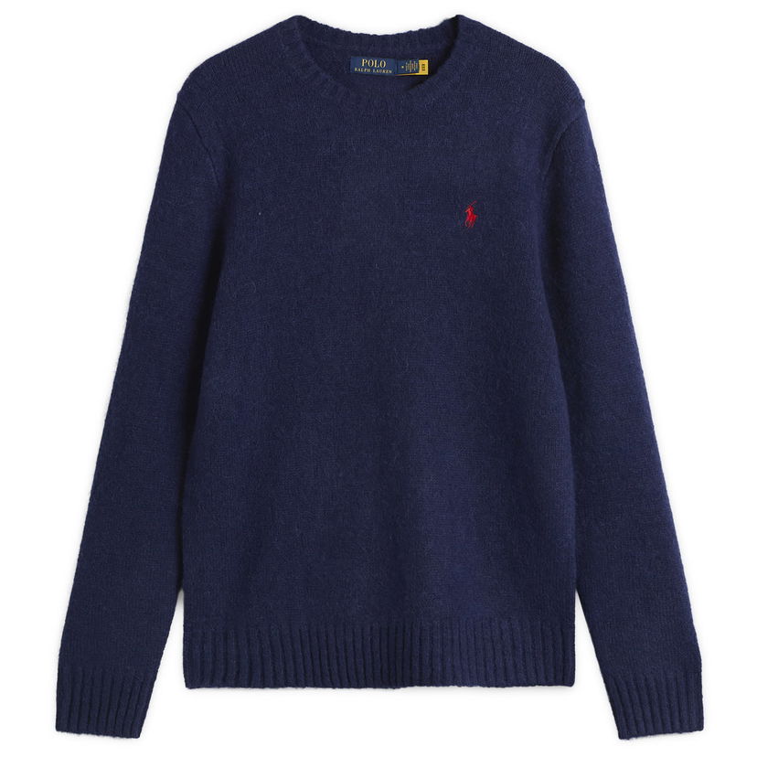 Sweater Polo by Ralph Lauren Brushed Shetland Knit Jumper Mörkblå | 710918805501-BLU