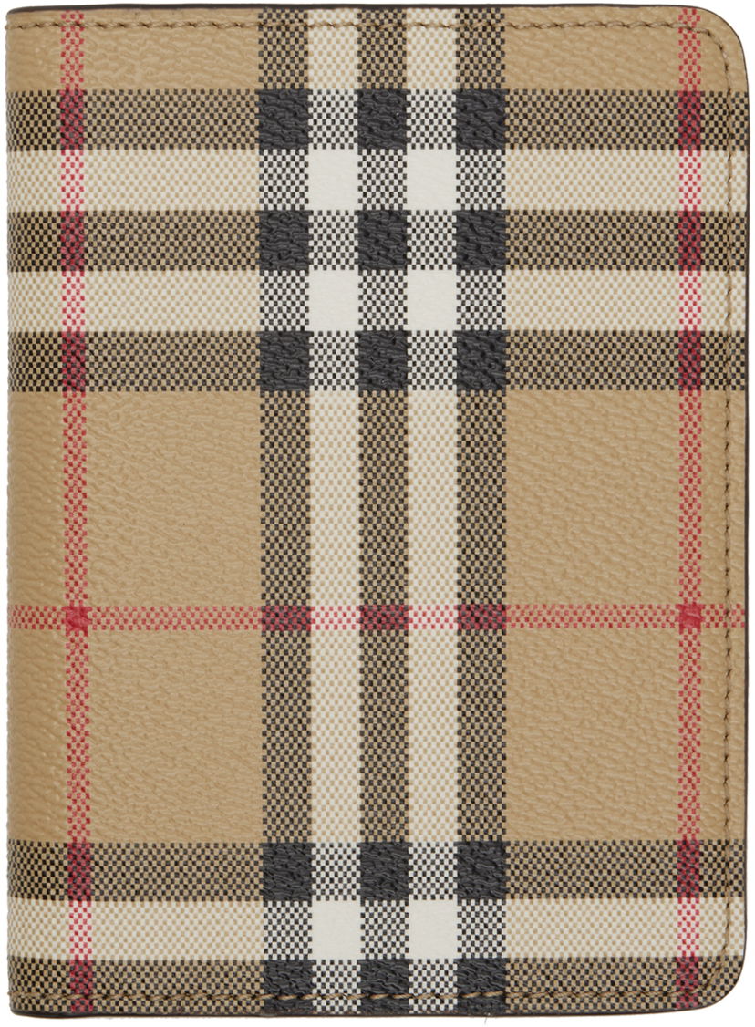 Plånbok Burberry Check Passport Holder Beige | 8073975