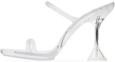 Skovård Amina Muaddi Amina Muaddi Brito Transparent Heeled Slingback Sandals Vit | 11S333532BRI, 2