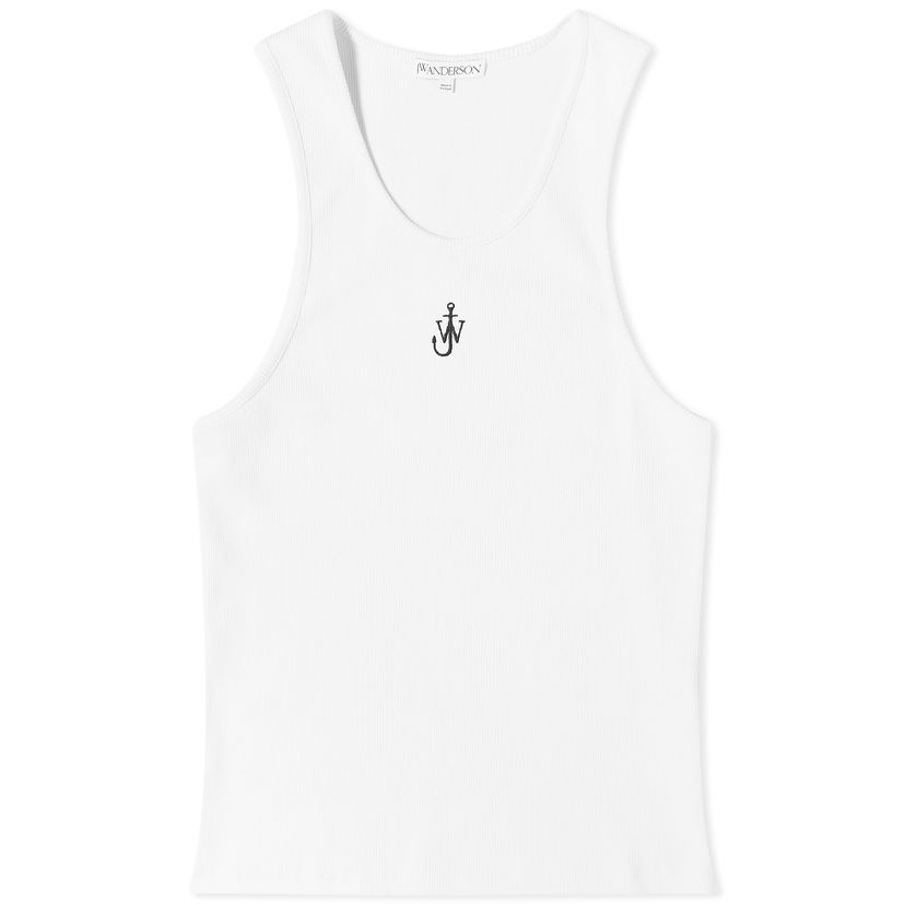 Linne JW Anderson Anchor Embroidery Tank Vest Vit | JO0205-PG1512-001