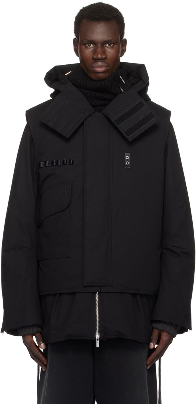 Parkas Helmut Lang Helmut Lang Arctic Double Puffer Down Jacket & Vest Svart | O07HM402