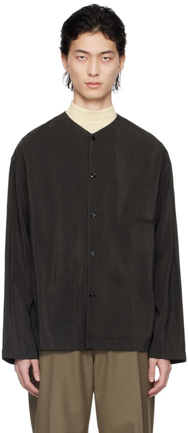 Skjorta LEMAIRE Lemaire Collarless Button-Up Shirt Svart | SH1065 LF208, 0