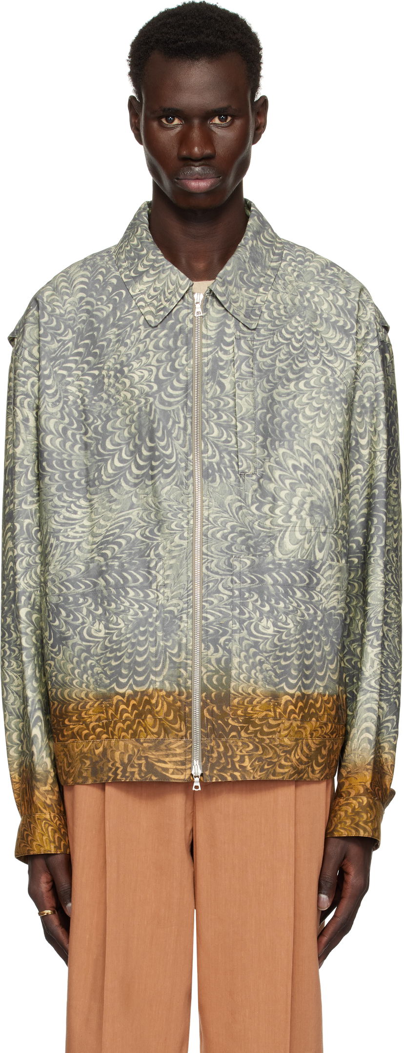 Bomberjacka Dries Van Noten Dries Van Noten Printed Cotton Jacket Flerfärgad | 251-020520-1531