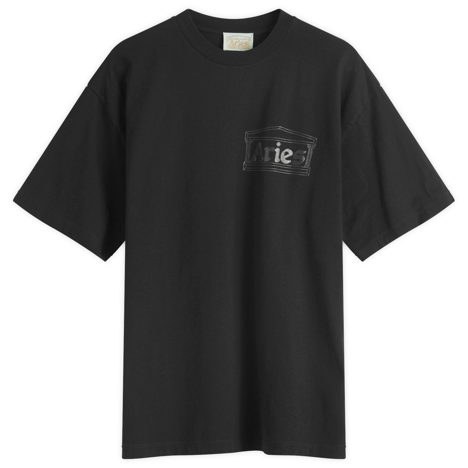 T-shirt Aries Men's Temple T-Shirt, Size Large Svart | AR60000-BLK, 1
