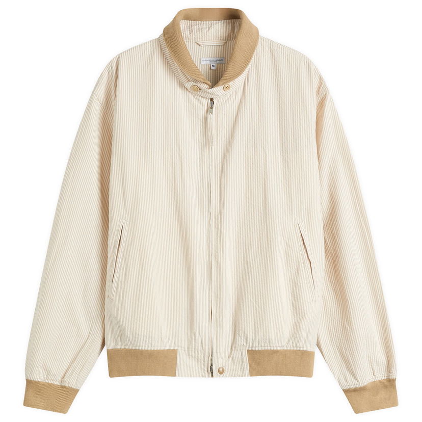 Bomberjacka Engineered Garments Engineered Garments LL Seersucker Stripe Jacket Beige | QT142-ZT212