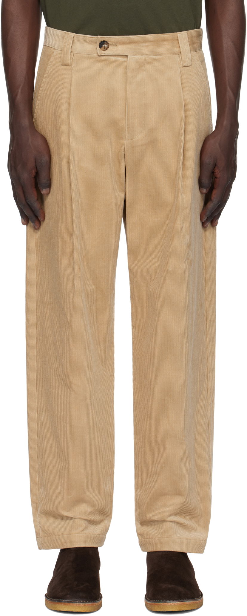 Byxor A.P.C. Renato Corduroy Pants Beige | COHHO-H08428