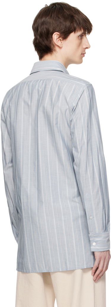 Skjorta Maison Margiela Maison Margiela Striped Long-Sleeved Shirt Blå | S50DT0048 M35281, 2
