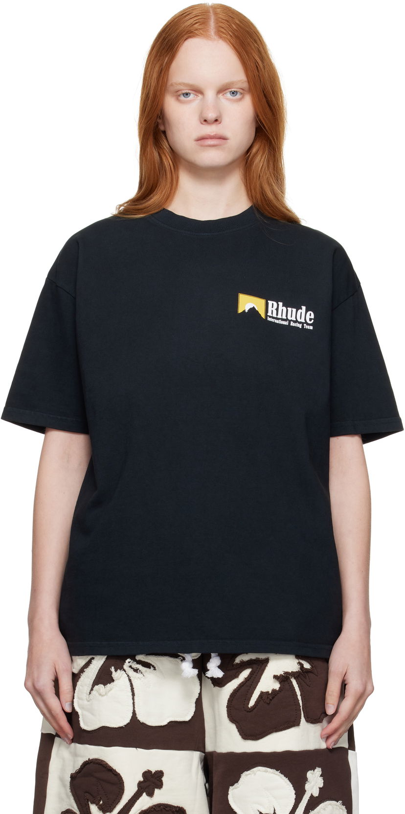 T-shirt Rhude Rhude 'International Racing' Logo T-Shirt Svart | RHPF25TT10012