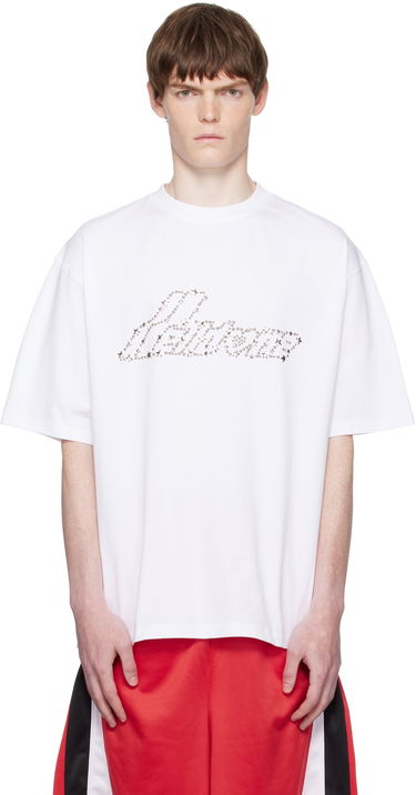 T-shirt We11done We11done Pearly Logo T-Shirt Vit | WD-TT2-25-735-U-WH, 0