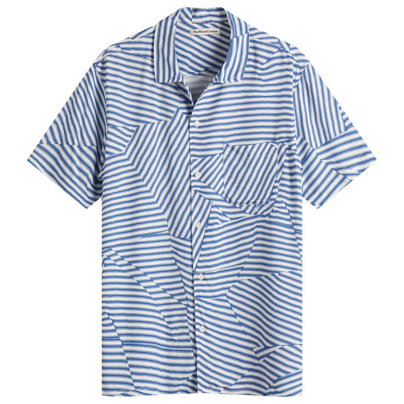 Skjorta YMC YMC Malick Vacation Shirt, Size Large Blå | P2YAJ-40