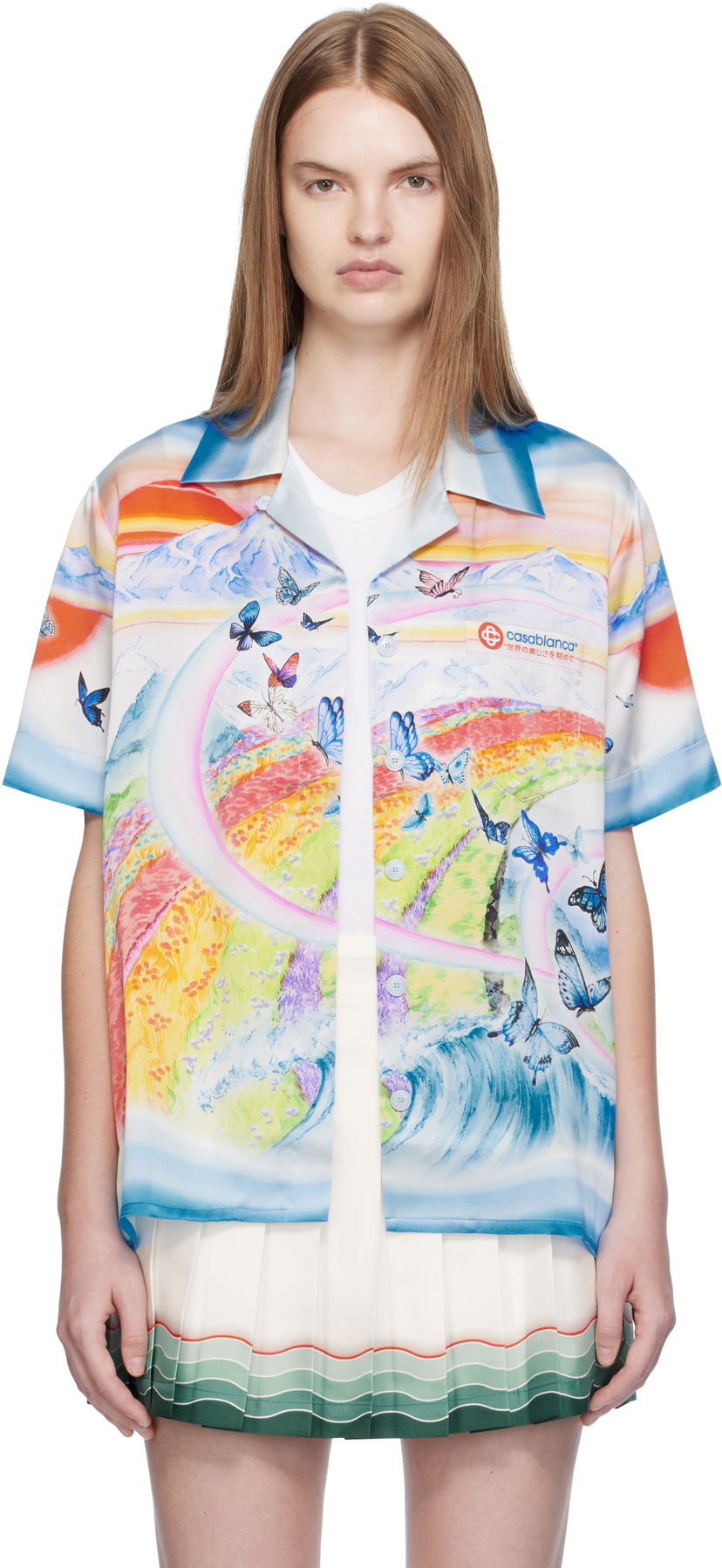 Skjorta Casablanca Casablanca Silk Resort Print Shirt Flerfärgad | WPF25-SH-200-02