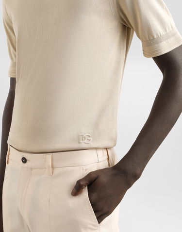 Sweater Dolce & Gabbana Dolce & Gabbana Silk Crewneck Pullover Beige | GXX03ZJBSLVM0249, 3