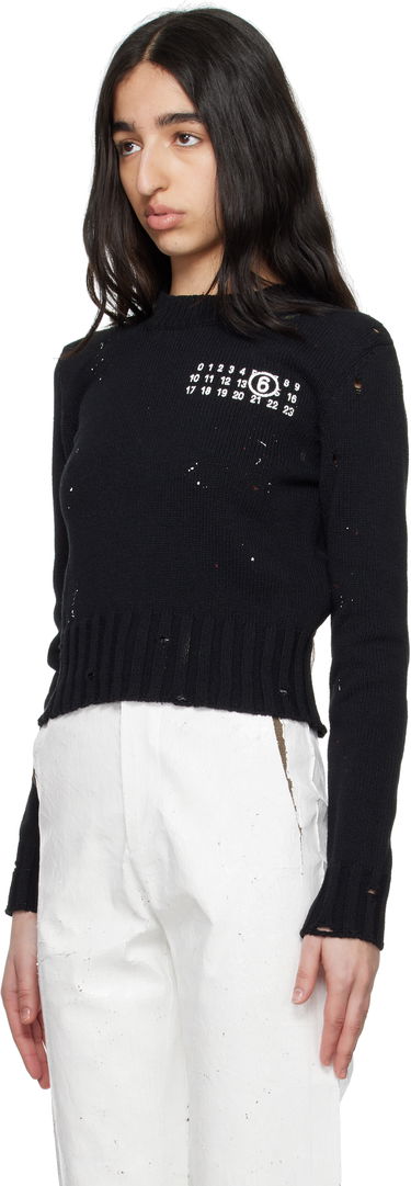 Sweater Maison Margiela MM6 Maison Margiela Paint Residue Knit Sweater Svart | S62HL0034 M13123, 3