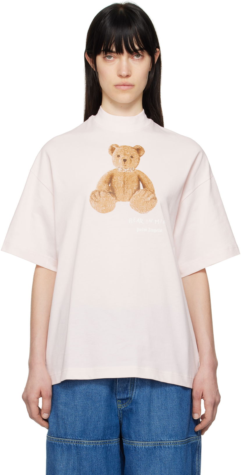 T-shirt Palm Angels Palm Angels 'Bear in Mind' Loose T-Shirt Rosa | PWAA017S25JER0043C60