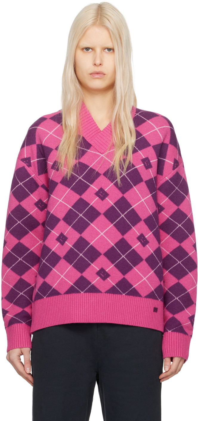 Sweater Acne Studios Argyle Sweater Rosa | C60086-