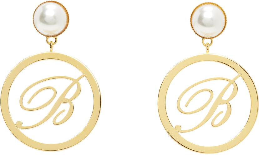 Örhängen Blumarine Blumarine Faux-Pearl Initial Earrings Metallisk | P522W326A