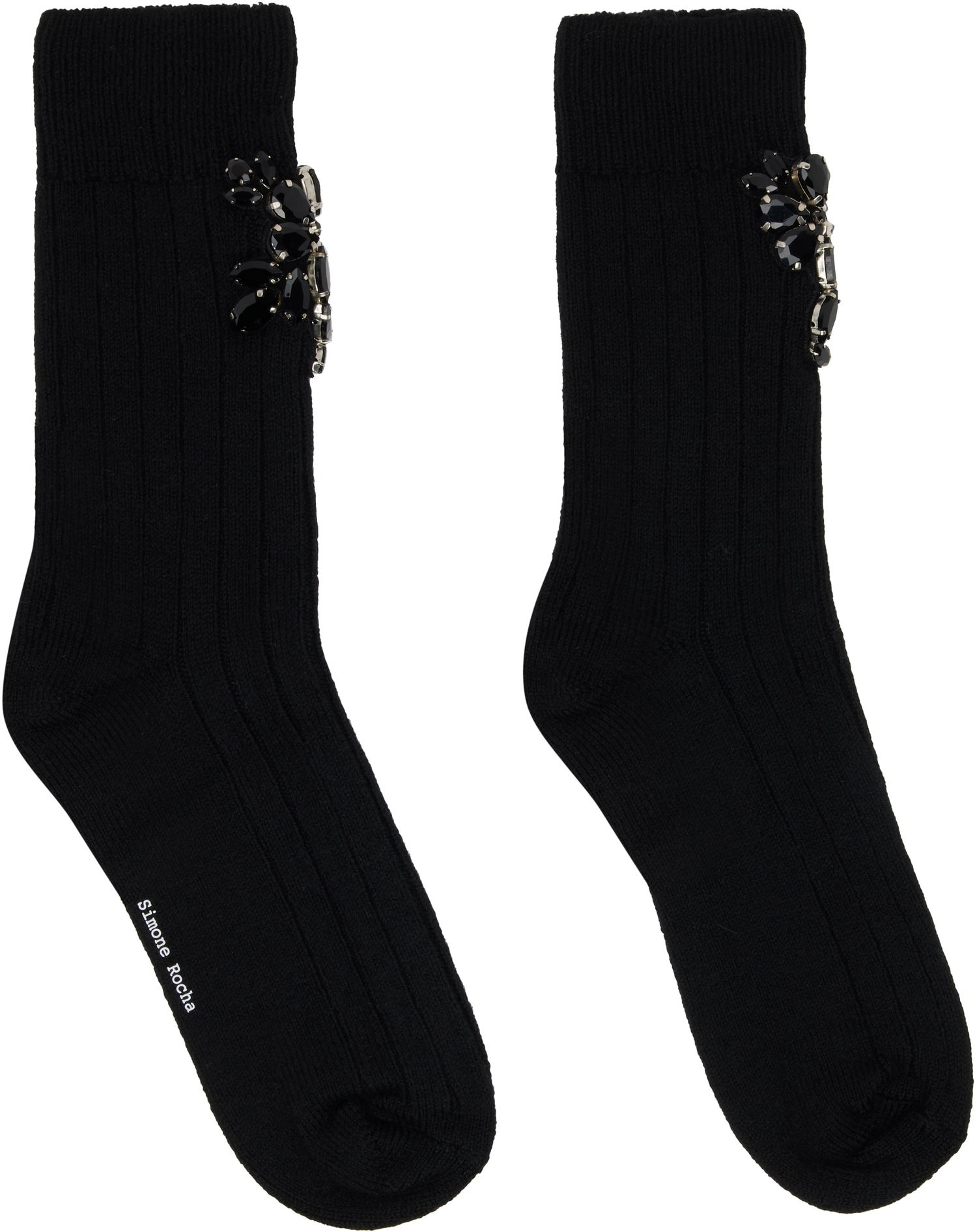 Strumpor Simone Rocha Simone Rocha Embellished Rose Ankle Socks Svart | SOCK66B 0634, 0