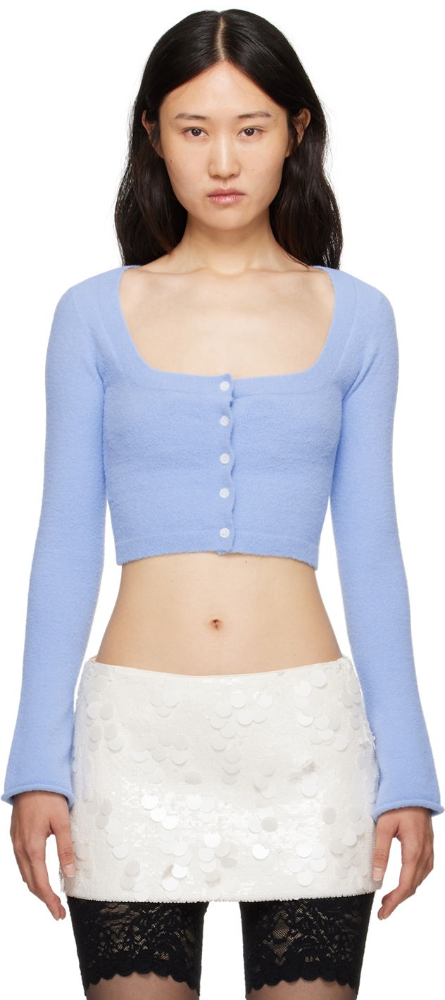 Sweater GUIZIO Guizio Sweet Cropped Cardigan Blå | H23619S022