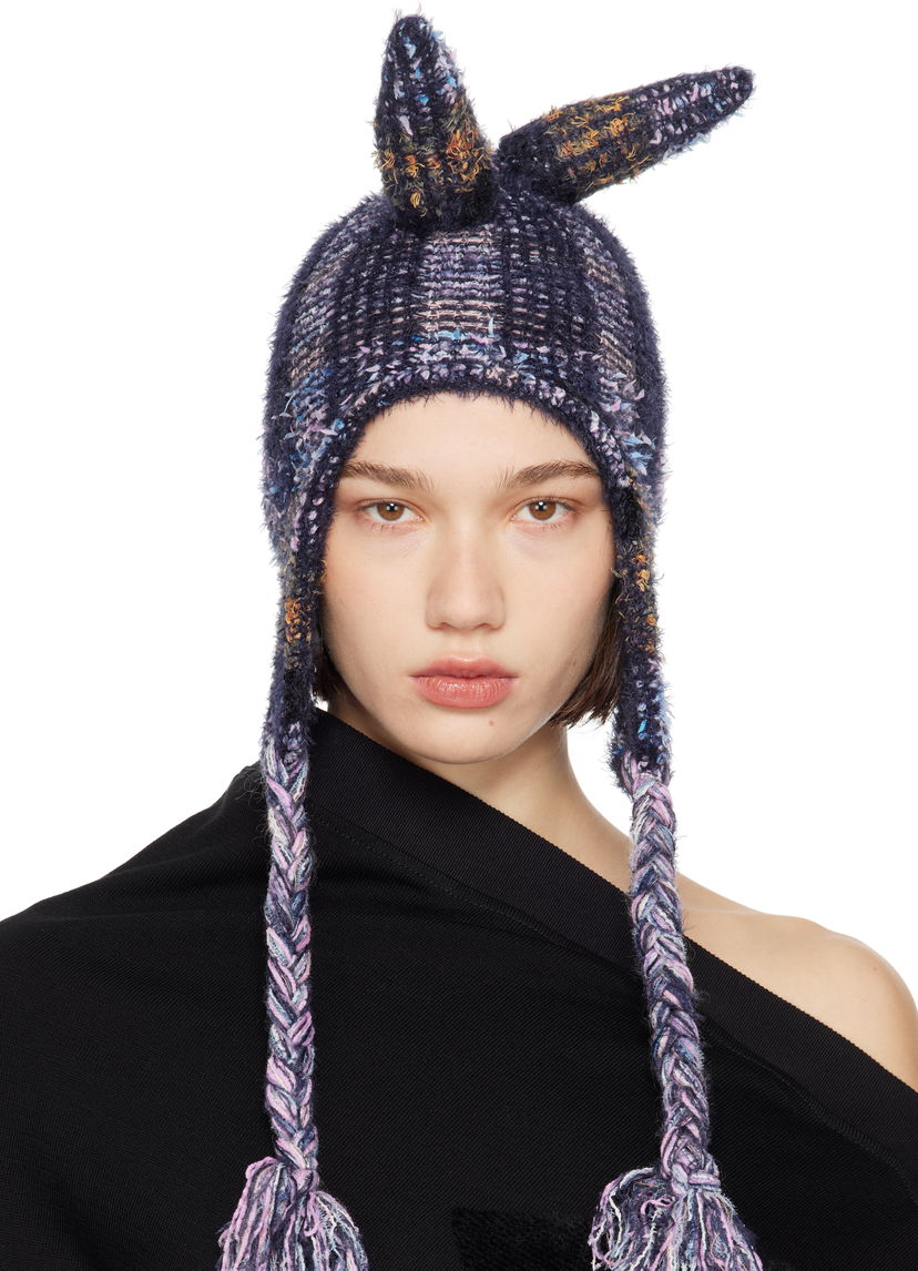Mössa Collina Strada Collina Strada Vitelli Edition Spiky Knit Bunny Beanie with Braided Tassels Flerfärgad | XXV1015