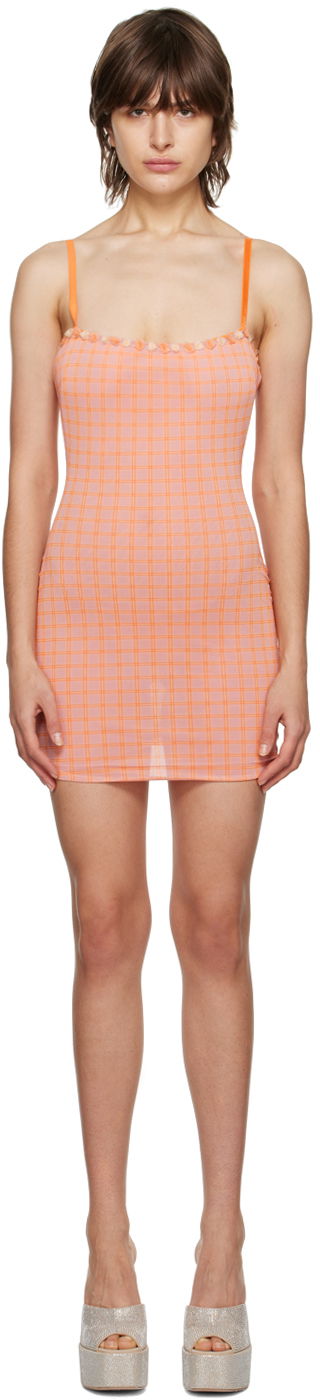 Klä GUIZIO Guizio Check Mini Dress Orange | DGS21D1001_PLD