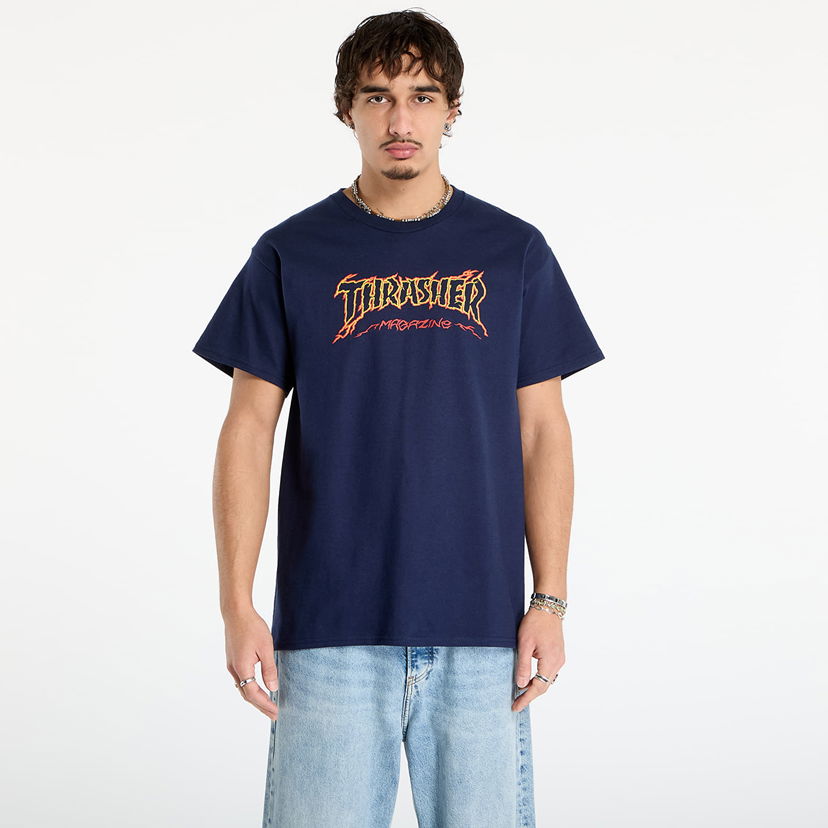 T-shirt Thrasher T-Shirt Thrasher Cracked by Exteenager Mörkblå | 145774