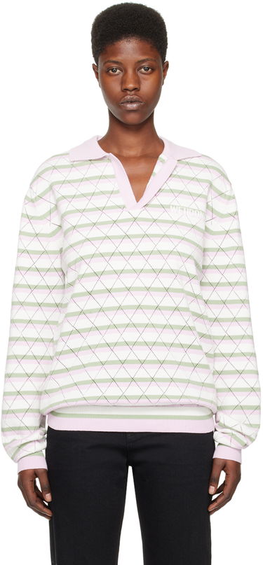 Sweater We11done We11done Striped Knit Polo Shirt Flerfärgad | WD-KT0-24-639-U-LP, 0