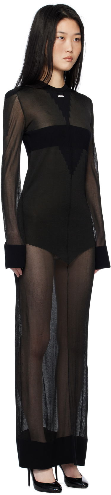 Klä Jean Paul Gaultier Gaultier Logo Knit Maxi Dress Svart | 25/33-F-RO311-M083-00, 1
