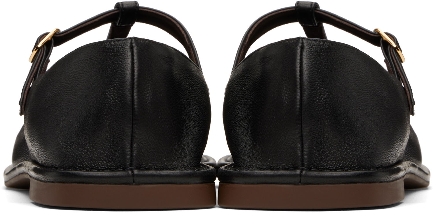 Sneakers och skor The Row The Row Square T-Strap Ballerina Flats Svart | F1599-SL3, 1