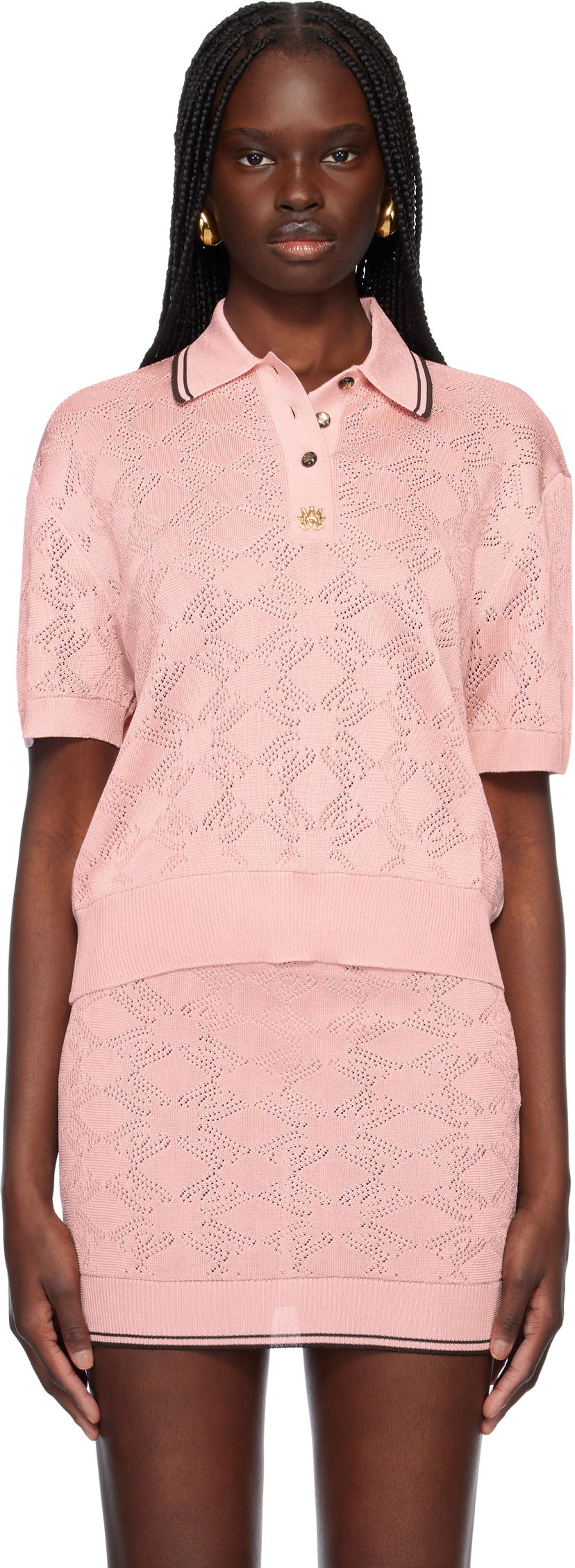 Kjol AMIRI Amiri MA Quad Polo Rosa | AWKNPO1017