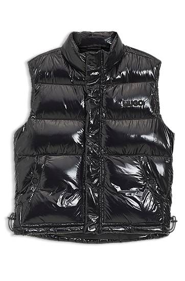 Väst BOSS Water-repellent Gloss Puffer Gilet Svart | 50547981, 0
